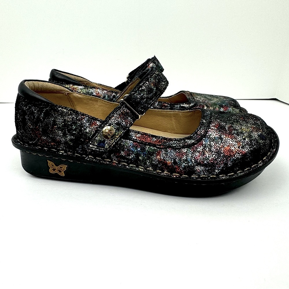 Alegria Women's Belle Mary Jane Metallic Multicolored Comfort Nurse Shoes